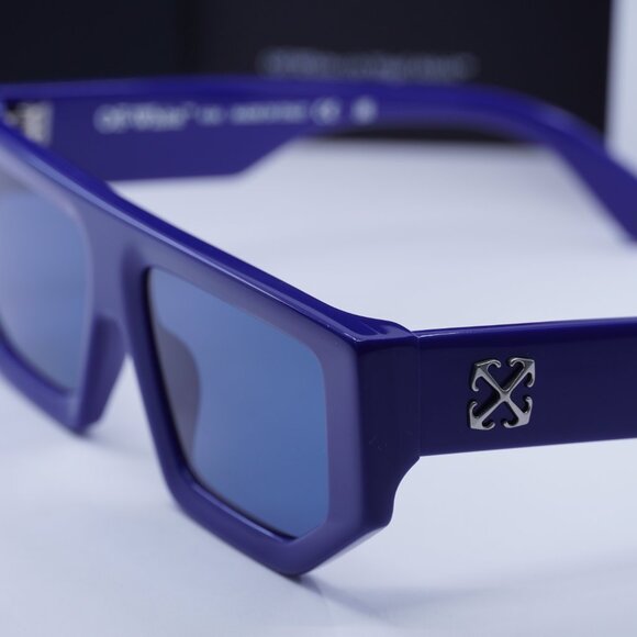 Off-White OERI13F VANCOUVER 4545 Geometric Sunglasses – Blue - Picture 9 of 11